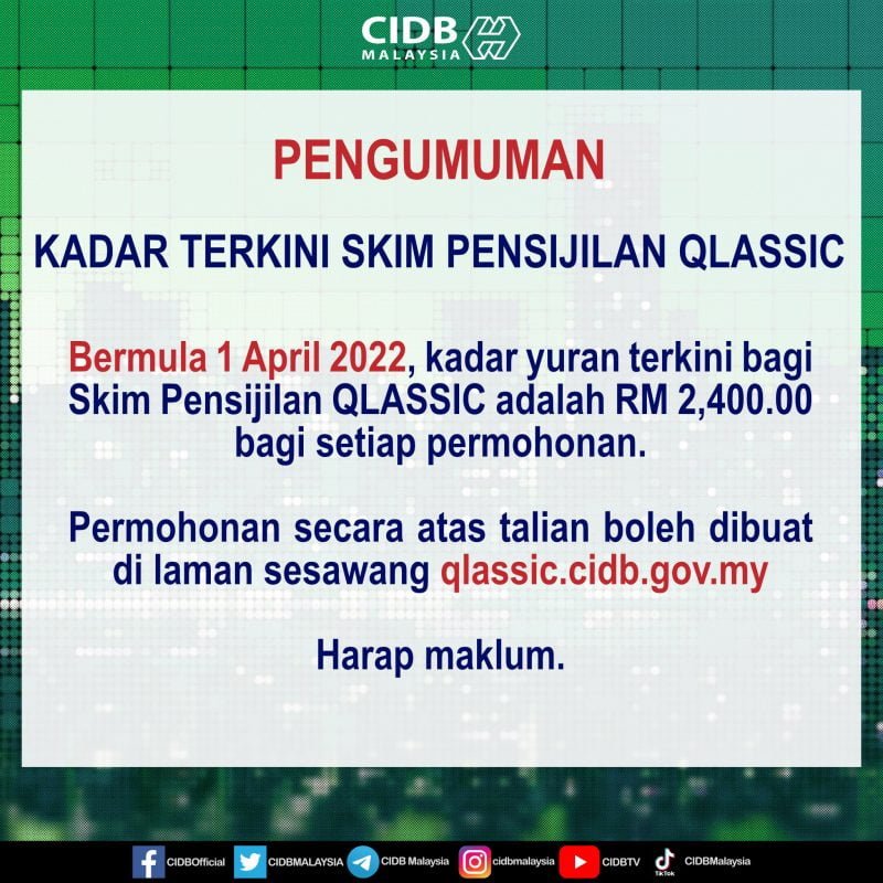 Kadar Terkini Skim Pensijilan Qlassic Cidb Hq