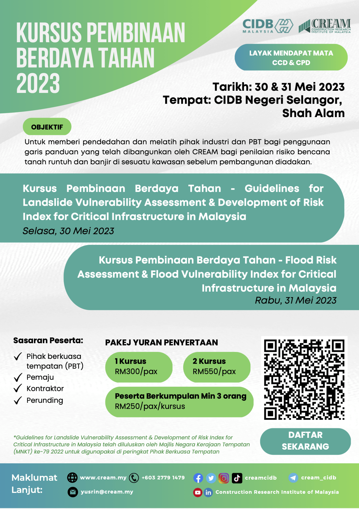 Kursus Pembinaan Berdaya Tahan 2023 | CIDB HQ