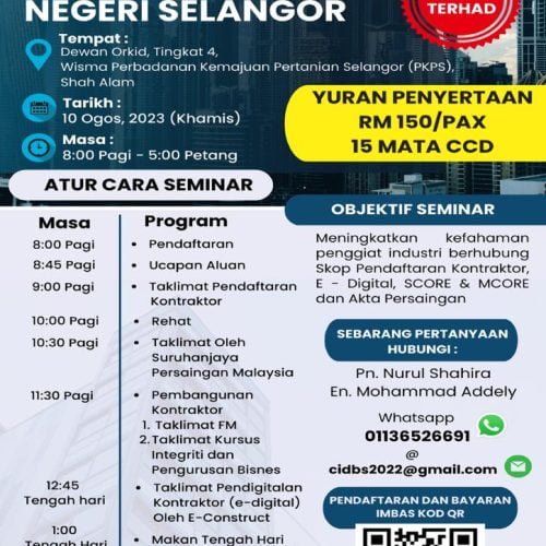 SEMINAR PENGUKUHAN DAN PEMATUHAN KONTRAKTOR NEGERI JOHOR TAHUN 2023 ...