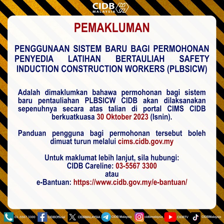 Pemakluman Penggunaan Sistem Baru Bagi Permohonan Penyedia Latihan ...